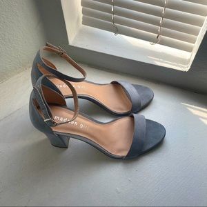 Madden Girl 3” block heeled ankle strapped sandals